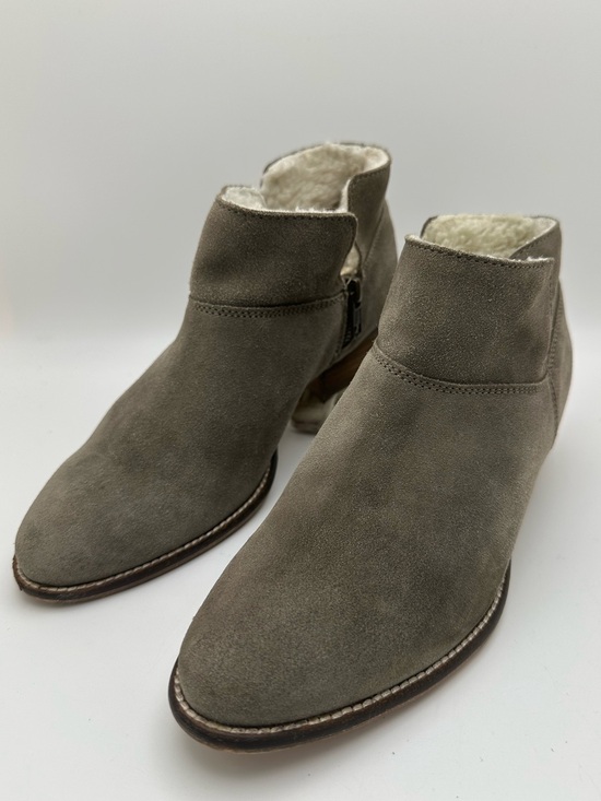 Seychelles Shoes - Seychelles Faux Fur Gray Ankle Suede Leather Boots Side Zip